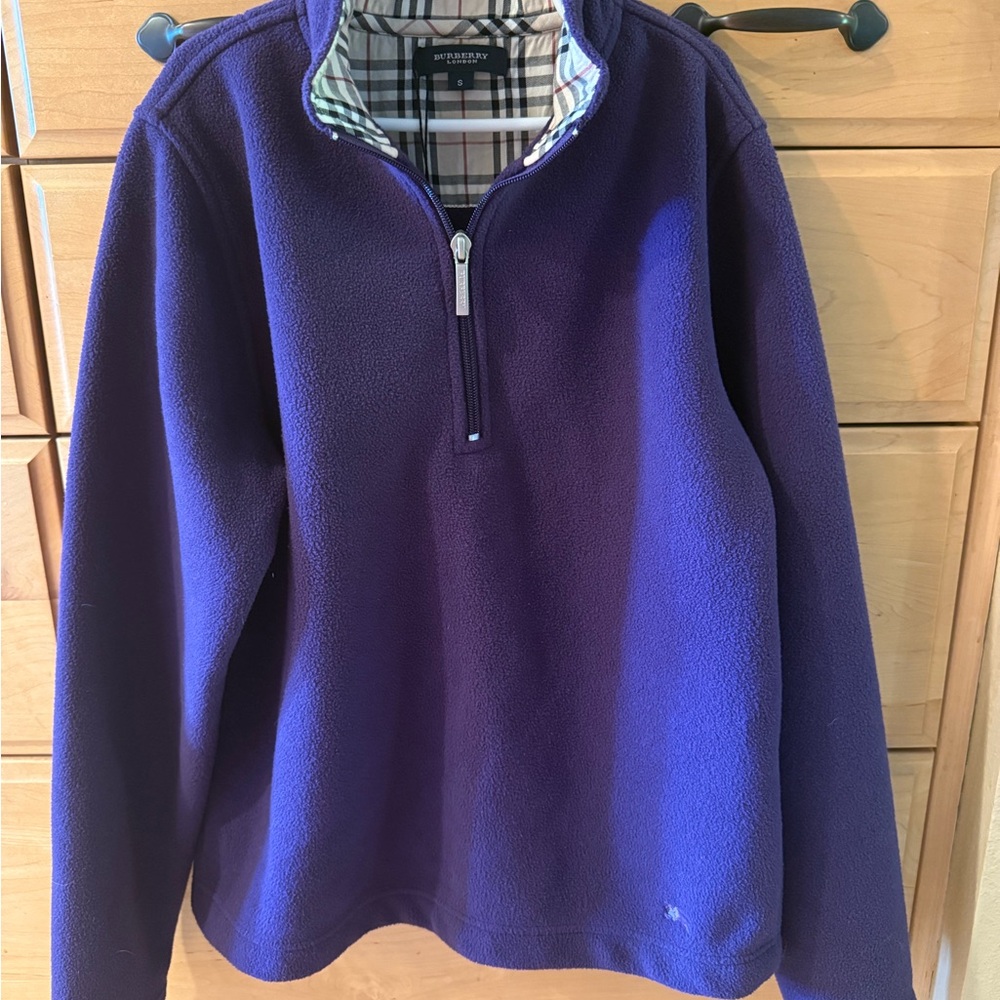 Burberry Purple Zip Up Sweater